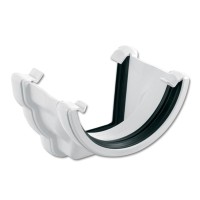 Flo Plast Ogee to Half Round Gutter Adaptor Right Hand White 112mm x 52mm RNR3.W