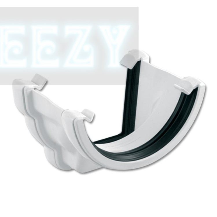 Flo Plast Ogee to Half Round Gutter Adaptor Right Hand White 112mm x 52mm RNR3.W