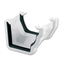 Flo Plast Ogee to Square Gutter Adaptor Right Hand White 110mm to 114mm Squareline 114mm x 60mm RNS3.W