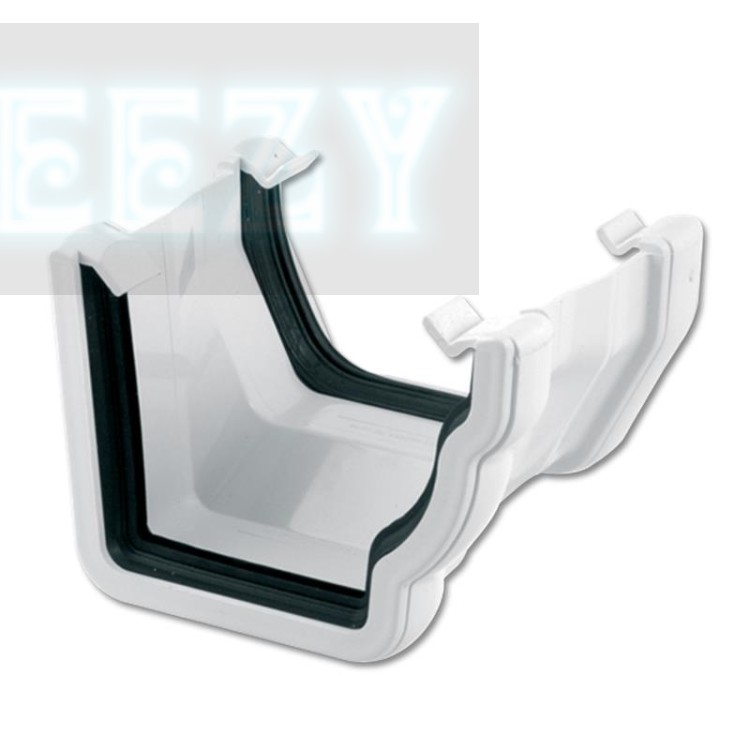 Flo Plast Ogee to Square Gutter Adaptor Right Hand White 110mm to 114mm Squareline 114mm x 60mm RNS3.W