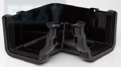 Polypipe Sovereign 90 degree Internal Angle RH713 117x75mm High Capacity OGEE gutter system (BLACK)