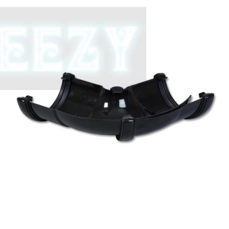 Flo Plast Black Half Round Gutter Angle 112mm x 52mm Adjustable 50-156? uPVC RA3.BL