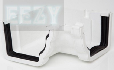 Polypipe Sovereign 90 degree Internal Angle RH713 117x75mm High Capacity OGEE gutter system (WHITE)