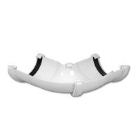 Flo Plast Half Round Gutter Angle 112mm x 52mm Adjustable 50-156? White uPVC RA3.W