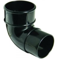 FLOPLAST BLACK 68mm Round Gutter Pipe 92.5 Degree Offset Bend RB1