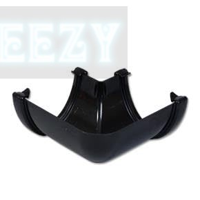 Flo Plast Hi-Cap 115mm x 75mm Gutter 90 Degree Angle Black RAH1.BL Deep Flow Guttering Corner Fitting