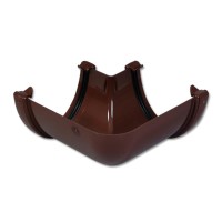 Flo Plast Hi-Cap 115mm x 75mm Deep Flow Gutter 90? Corner Angle Brown RAH1.BR