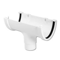 Flo Plast Hi-Cap Gutter Running Outlet White 115mm x 75mm Deep Flow uPVC ROH1.W