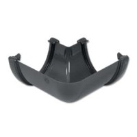 Flo Plast Hi-Cap Deep Flow 115mm x 75mm Gutter 90 Degree Angle Grey RAH1.G