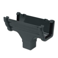 Flo Plast Ogee Gutter Run Outlet 110mm x 80mm Niagara System Anthracite Grey RON1.A