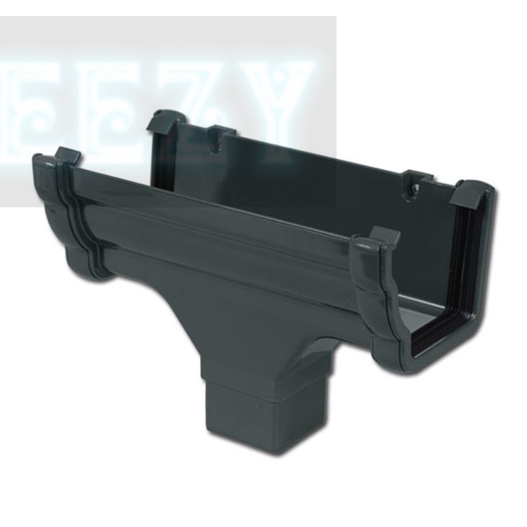 Flo Plast Ogee Gutter Run Outlet 110mm x 80mm Niagara System Anthracite Grey RON1.A