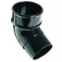 FLOPLAST BLACK 68mm Round Gutter Pipe 112 Degree Offset Bend RB2