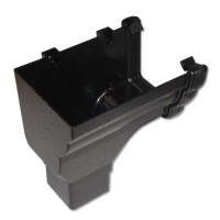 Flo Plast Ogee Gutter Stop End Outlet Left Hand 110mm x 80mm Cast Iron Effect RON2.CI