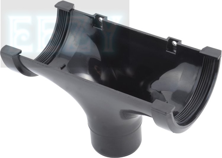 Hunter R32 Miniline Running Outlet (BLACK) for 76mm guttering system