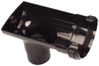 Hunter R33 Miniline Stop End Outlet (BLACK) for 76mm guttering system