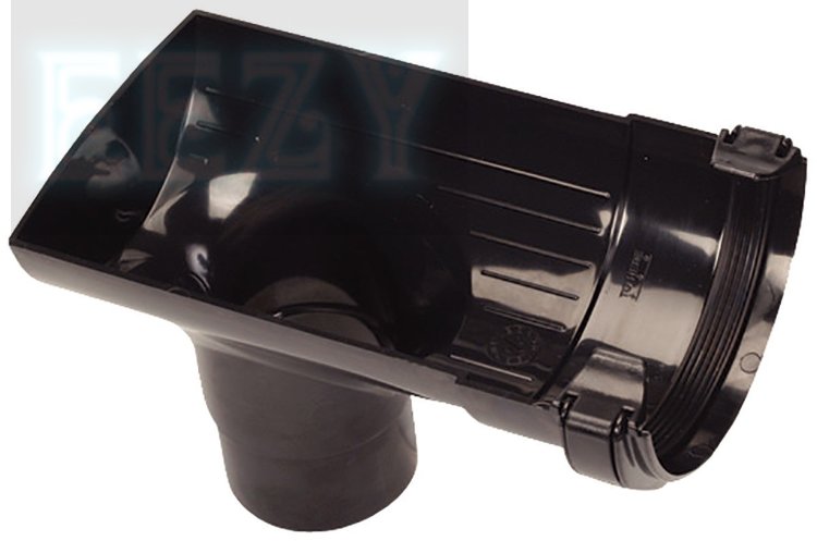 Hunter R33 Miniline Stop End Outlet (BLACK) for 76mm guttering system