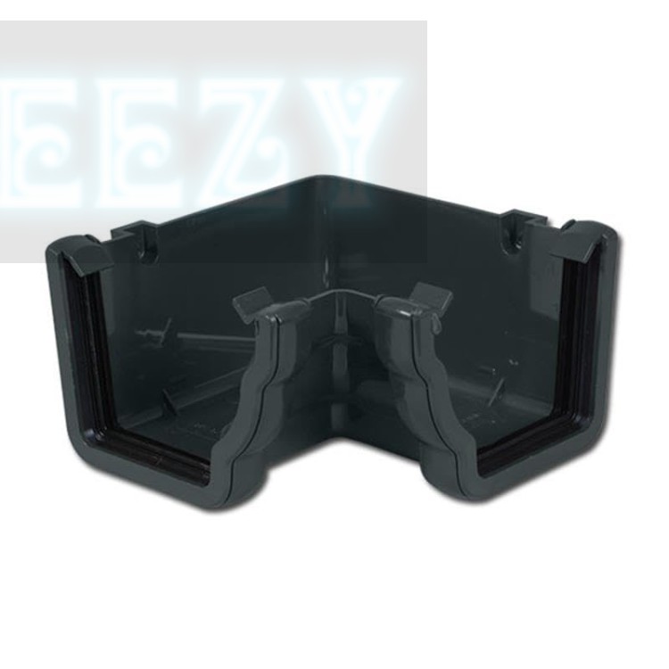 Flo Plast Internal Ogee Gutter Angle 90 Degree Anthracite Grey Corner Joint 112mm x 52mm RAN1.A