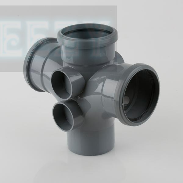 Brett Martin BS490 110mm 92.5 Degree Triple Socket Soil Double Branch