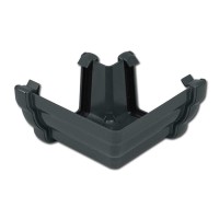 Flo Plast Anthracite Grey External 90? Ogee Gutter Angle Connector 112mm x 52mm RAN2.A - 10 Year Guarantee