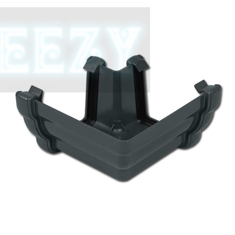 Flo Plast Anthracite Grey External 90? Ogee Gutter Angle Connector 112mm x 52mm RAN2.A - 10 Year Guarantee
