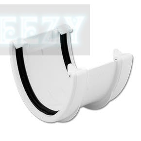 Flo Plast Hi-Cap Gutter Union Bracket White 115mm x 75mm High Capacity uPVC Connector RUH1.W