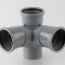 Brett Martin BS491G GREY 110mm 92.5 Degree Triple Socket Soil Corner Branch