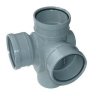 Brett Martin BS491G GREY 110mm 92.5 Degree Triple Socket Soil Corner Branch