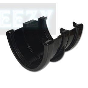 Flo Plast Hi-Cap 115mm x 75mm Deep Flow Gutter Floating Union Inc Bracket Black RUH2.BL