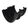 Flo Plast Hi-Cap 115mm x 75mm Deep Flow Gutter Floating Union Inc Bracket Black RUH2.BL
