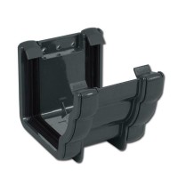 Flo Plast Ogee Gutter Union Bracket 110mm x 80mm Niagara System Anthracite Grey RUN1.A