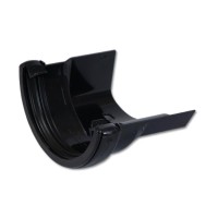 Flo Plast Half Round to Cast Iron Ogee Gutter Adaptor Black 112mm Right Hand uPVC 112mm x 52mm RD3.BL