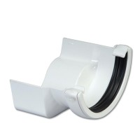Flo Plast Half Round to Cast Iron Ogee Gutter Adaptor 112mm White Right Hand uPVC 112mm x 52mm RD3.W