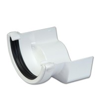 Flo Plast Half Round to Cast Iron Ogee Gutter Adaptor 112mm White Left Hand uPVC 112mm x 52mm RD4.W