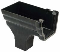 FLOPLAST Stop End outlet L/H RON2 110mm Niagara OGEE fits 68mm round and 65mm square downpipes