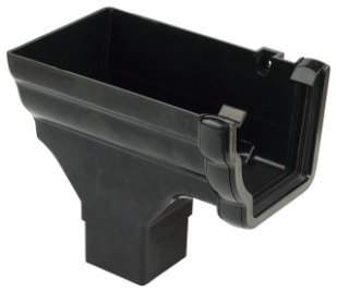Floplast Niagara Ogee Gutter Stopend Outlet 110mm RON2 & RON3 Black & white 