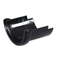 Flo Plast Half Round to Cast Iron Gutter Adaptor 112mm x 52mm Black Pre-Lubricated Seals RD5.BL