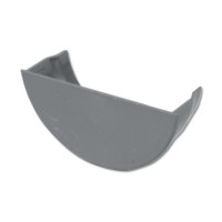 Flo Plast Half Round Gutter Stop End Internal Grey 112mm x 52mm System RE2.G