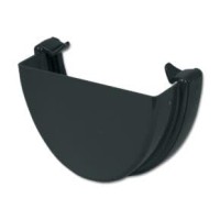 Flo Plast Hi-Cap Gutter Stop End External 115mm x 75mm Anthracite Grey Deep Flow System REH1.A