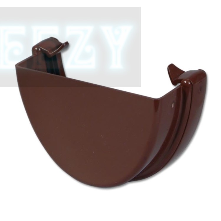 Flo Plast Hi-Cap Gutter Stop End External Brown 115mm x 75mm Deep Flow System REH1.BR