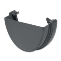 Flo Plast Hi-Cap Gutter Stop End External Grey 115mm x 75mm Deep Flow System REH1.G