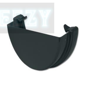 Flo Plast Hi-Cap Gutter Stop End Internal 115mm x 75mm Anthracite Grey Deep Flow System REH2.A