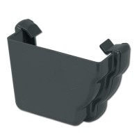 Flo Plast Anthracite Grey Ogee Gutter Stop End Outlet Left Hand 110mm x 80mm Niagara System REN1.A