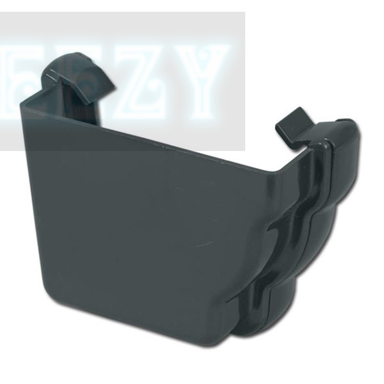Flo Plast Anthracite Grey Ogee Gutter Stop End Outlet Left Hand 110mm x 80mm Niagara System REN1.A
