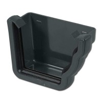 Flo Plast Ogee Gutter Stop End Right Hand 110mm x 80mm Niagara System Anthracite Grey uPVC REN2.A