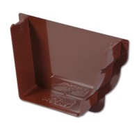 Flo Plast Ogee Gutter Stop End Internal Right Hand 110mm x 80mm Brown REN4.BR