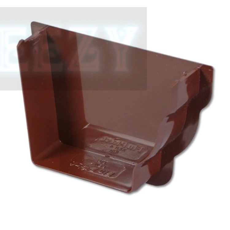 Flo Plast Ogee Gutter Stop End Internal Right Hand 110mm x 80mm Brown REN4.BR