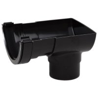 Polypipe RR106 Short Stop-end Outlet  for 112mm half round guttering system 
