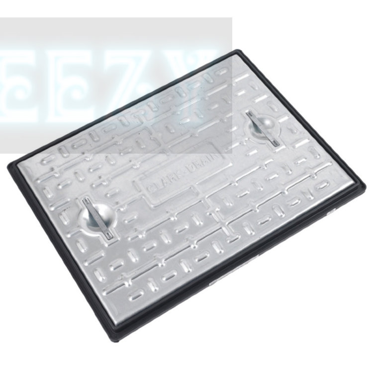 ClarkDrain PC6BG 600 x 450 x 5T GPW Galv Steel Solid Top Manhole Cover