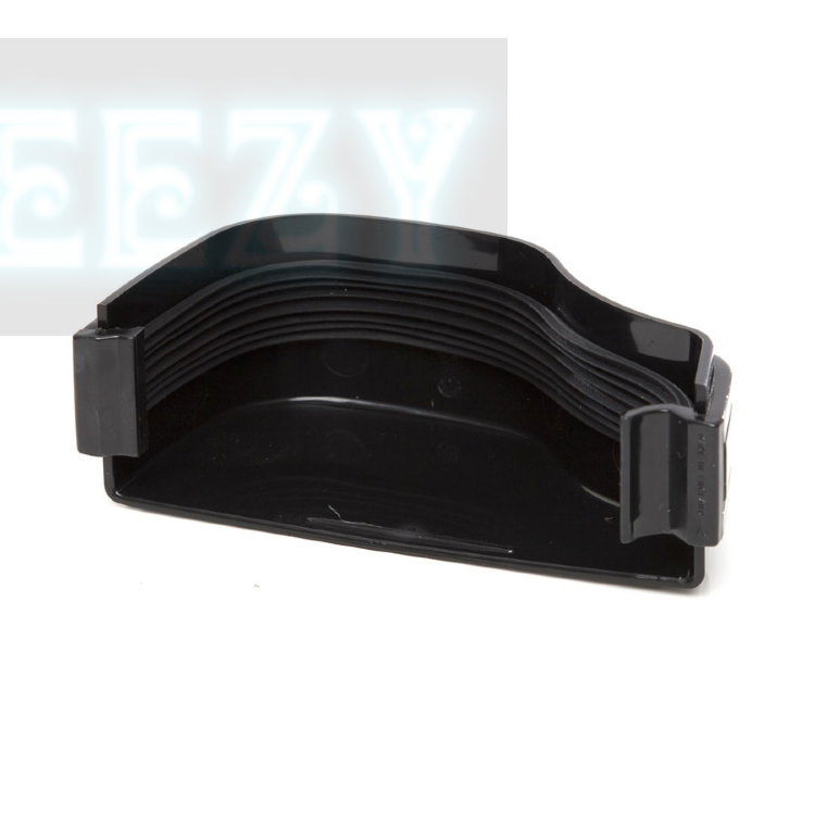 Polypipe OGEE ROG07 Extra Capacity Gutter External Stopend (Left) BLACK 130 x 70mm