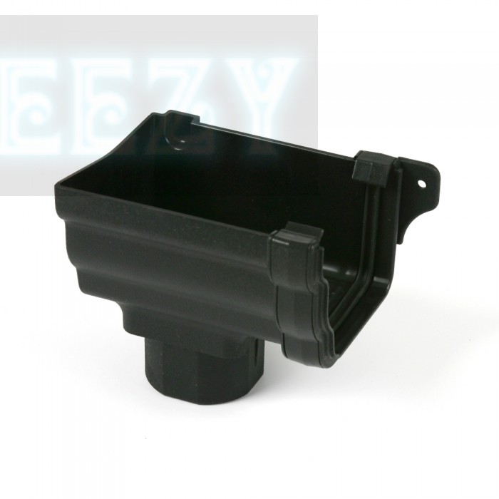 Brett Martin 106mm Cast Iron Effect OGEE Style Gutter StopEnd Outlet Left BR0856LCI BLACK